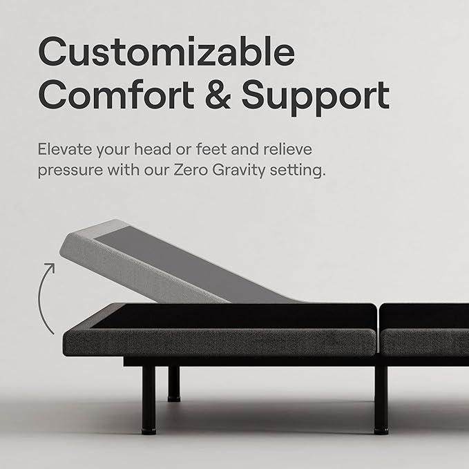 Nectar Ultra King Adjustable Base & 15” Mattress - Head & Foot Incline - Medium Firm Memory Foam - Cooling Upgrade - 3 Massage Settings - 365-Night Mattress Trial