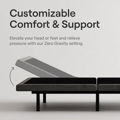 Nectar Ultra King Adjustable Base & 15” Mattress - Head & Foot Incline - Medium Firm Memory Foam - Cooling Upgrade - 3 Massage Settings - 365-Night Mattress Trial