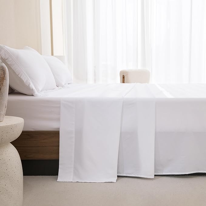 Andency Full Size Comforter Set White -7 Pieces Boho Tassel Bed in a Bag Soft Lightweight Bedding Sets, All Season Fringe Bed Set with Comforter, Sheets, Pillowcases & Shams