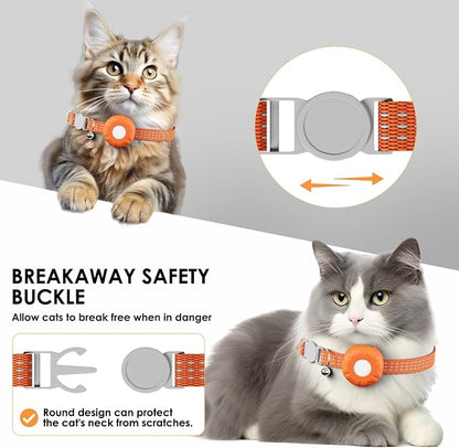 GPS Tracker for Cats-No Monthly Fee,Cat Tracker Compatible with Apple Find My App (Only iOS), Waterproof Pet Tracker,Real-Time Cat Trackers Collar for Pets,Kids,Luggage | 367-Day Battery Life|(Orange)