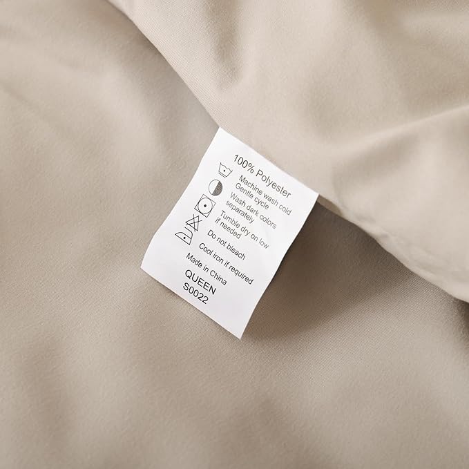 ROSGONIA Oversized Queen Comforter Light Khaki, 3pcs (1 Comforter & 2 Pillowcases) Lightweight Oversized Queen Comforter Sets Bedding Blanket Quilts