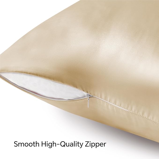 BEDELITE King Size Pillowcase Set of 2 with Zipper, Super Soft and Cooling Similar to Silk Pillow Cases, Gift for Women Men(20x40 Inches)