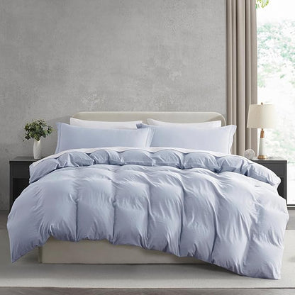 Nestl Ice Blue Duvet Cover King Size - Soft Prewashed King Duvet Cover Set, 3 Piece, with Zipper Closure, 1 Duvet Cover 104x90 inches and 2 Pillow Shams