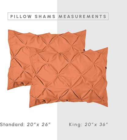 Elegant Comfort 8-Piece Pinch Pleated Comforter Set - All Season Complete Bed in a Bag, Includes 4pc Smart Sheet Set, Bed Skirt, Comforter, Matching Pillowcases and Shams, Twin/Twin XL, Coral