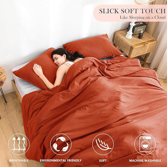 COTTEBED Pumpkin Orange Comforters Set King Size Bed, Ultra-Soft Cal California King Bedding Blanket Clearance Prime Down Alternative Eastern Modern Solid Lightweight for All Season,Bright Orange