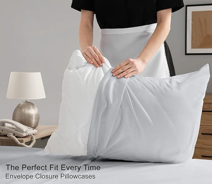 RUVANTI 100% Cotton Sheets – Twin Size Percale Bedding, Cooling & Breathable, Durable with a Crisp, Soft & Comfortable Feel, 16" Deep Pocket, 3-Piece Set, Quiet Gray