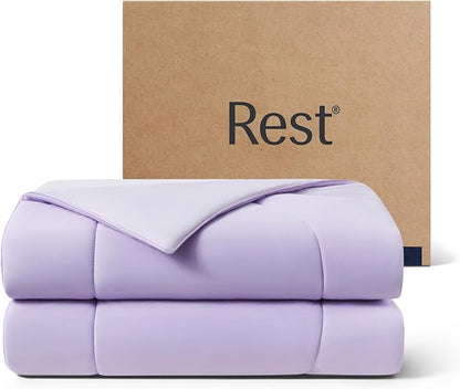 REST® Evercool® Cooling Comforter, Twin/Twin XL, Blanket for Hot Sleepers, All Season Bedding to Keep Cool for Night Sweats, Breathable Lightweight Blanket, 68"x90" Inches, Lavender Breeze