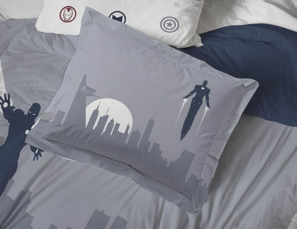 Jay Franco Marvel Avengers Full Size Comforter Set - 7 Piece Bedding Includes Sheet Set & Pillow Covers - Super Soft Cozy Bedding with Captain America, Hulk, Iron Man and Thor