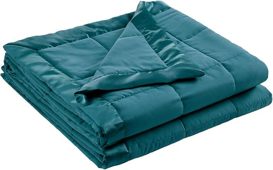 Madison Park Windom Down Alternative Blanket, Premium 3M Scotchgard Moisture Wicking Treatment, Lightweight and Soft Bed Cover For All Season, Satin Trim, Teal Full/Queen