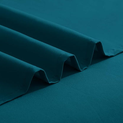 Elegant Comfort Luxurious 1500 Premium Hotel Quality Microfiber Three Line Embroidered Softest 4-Piece Bed Sheet Set, Wrinkle and Fade Resistant, King, Marine Teal