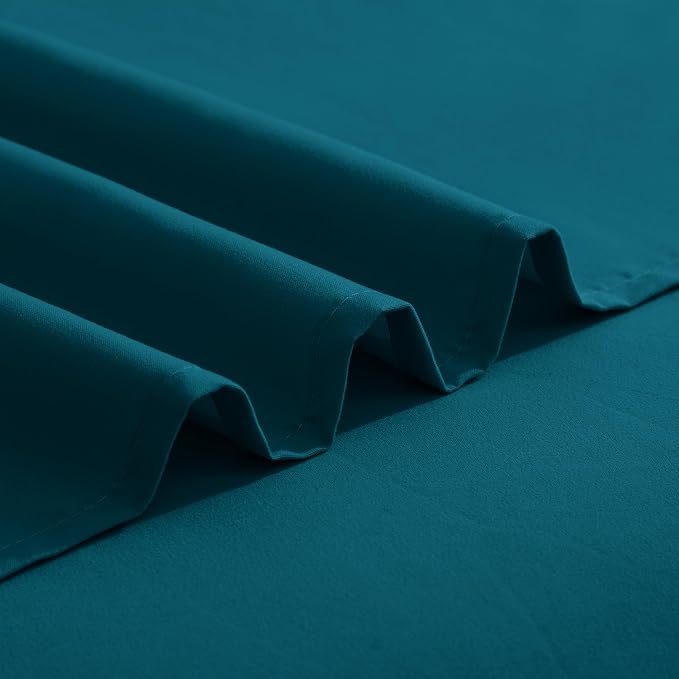 Elegant Comfort Luxurious 1500 Premium Hotel Quality Microfiber Three Line Embroidered Softest 4-Piece Bed Sheet Set, Wrinkle and Fade Resistant, Twin/Twin XL, Marine Teal