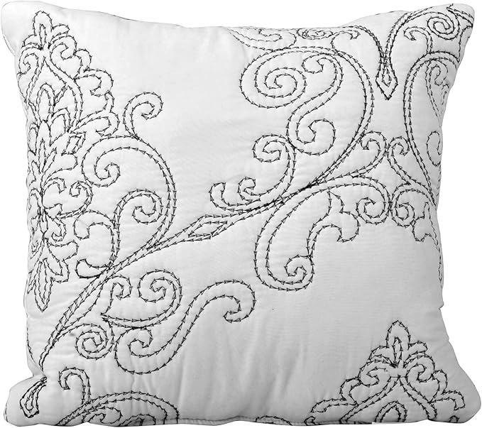 Home Soft Things Damask 4 Piece Bedspread Set, Scalloped Edge Reversible Quilt Coverlet Comforter Prewashed Bedding Set, Matelasse Embossed Floral Solid Pattern,White Oversize Queen(110" x 120")