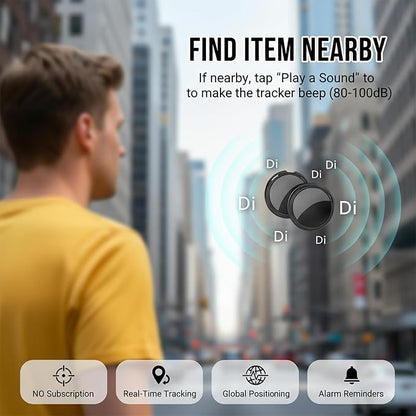 2 Pack GPS Tracker for Vehicles for Apple Find My iOS Only No Monthly Fee | Mini Car Tracker With Magnetic Case Supports Hidden Vehicle Tracking No Subscription No SIM Global for Cars Pets Kids
