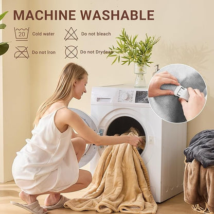 Electric Heated Blanket King Size 90''x100'' Soft Flannel & Sherpa Electric Blanket with 10 Heating Levels, Automatically Shut Down After 8h with Overheat Protection Machine Washable