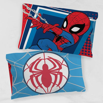 Jay Franco Marvel Super Hero Adventures Go Spidey 1 Pack Pillowcase - Double-Sided Kids Super Soft Bedding - Features Spiderman