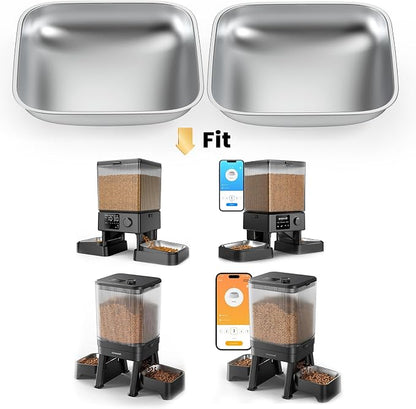 oneisall Stainless Steel Bowls for oneisall 5L Automatic Double Bowl Cat Feeder and 5L WiFi Automatic Double Bowl Cat Feeder (Pack of 2)
