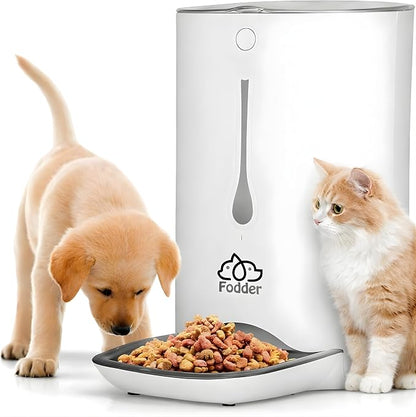 SereneLife 7L Smart Automatic Pet Feeder - Electronic Digital Dry Food Storage Meal Dispenser w/Built-in Microphone, Voice Recorder, Optional Battery, Timer Programmable to Feed Cat and Dog SLAPF30