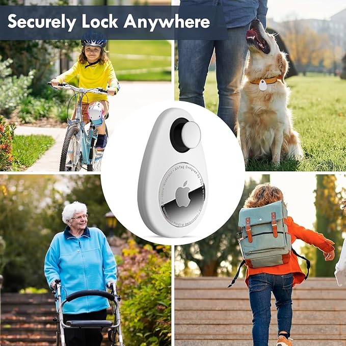 Holder for Kids Baby Toddler Hidden 2 Pack GPS Tracker Case, Anti-Removal Silicone Case with Safety Pins, Suitable for Children, Elderly, Pets, Backpack, Luggage (White+Blue)