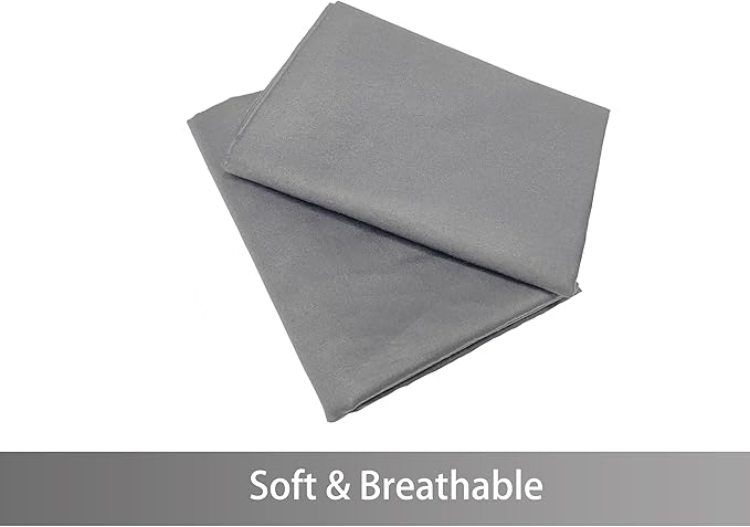 iMaylex Soft 100% Egyption Cotton Zipper Pillow Case, Cozy and Lightweight Pillowcase, Set of 2, Grey, Queen, 20" x 30"
