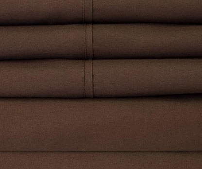 Full Size Bed Sheets - 6 Piece 1500 Supreme Collection Fine Brushed Microfiber Deep Pocket Full Sheet Set Bedding - 2 Extra Pillow Cases, Great Value, Full, Brown