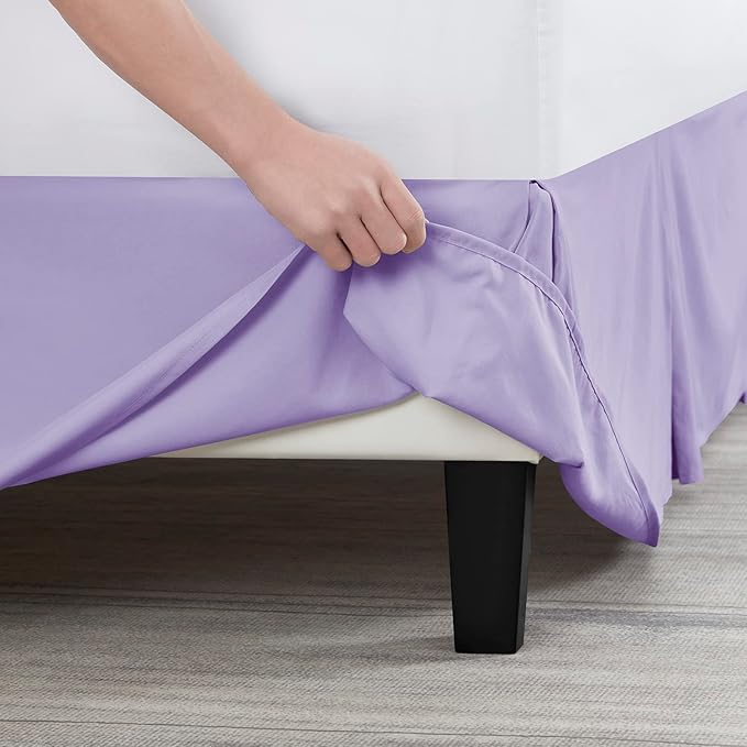 Nestl Lavender Bed Skirt Queen Size - Queen Bed Skirt 14 Inch Drop - Brushed Microfiber Bed Skirts - Hotel Quality Pleated Bed Skirt - Shrinkage & Fade Resistant