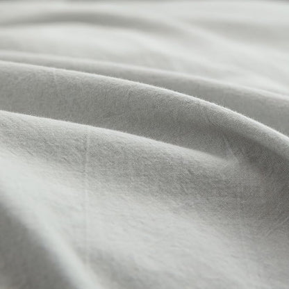 BESTOUCH Duvet Cover Set 100% Washed Cotton Linen Feel Super Soft Comfortable Chic Lightweight 3 PCs Home Bedding Set Solid Northern Droplet Grey Oversized Queen