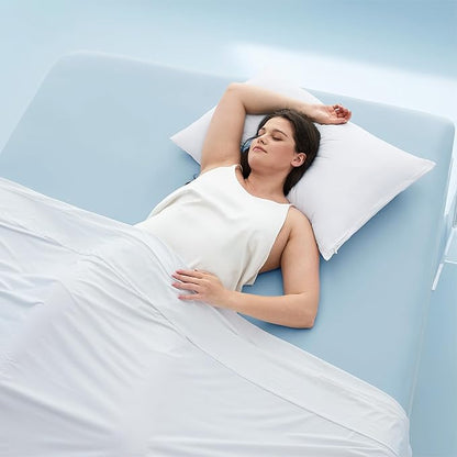 Bedsure Cooling Fitted Sheet Queen Size for Hot Sleeper, Queen Fitted Sheet Only with 360° Elastic Band, Q-Max 0.4, Temperature Regulation Bedding for Night Sweats, 16" Deep (up to 18"), Blue