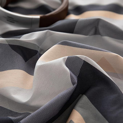 Boho Duvet Cover King Size Grey Cotton King Size Comforter Cover Neutral Soft Chevron Pattern Zipper Duvet Cover Set with Corner Ties Farmhouse Teen Boy Bedding Set Modern Duvet Protector
