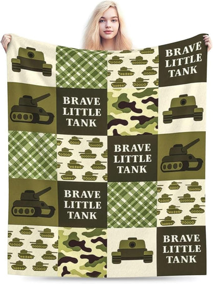 Tank Blanket Super Soft Warm Fluffy Fleece Flannel Military Camouflage Throw Blanket Cozy Fuzzy Plush Stuff Bedding Blankets Gifts for Teens Boys Kids Women Girls Adults 60"X50"