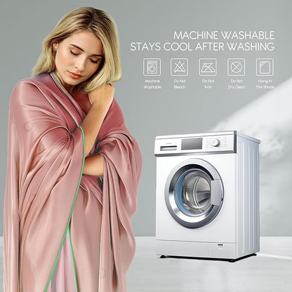 Sheal Cooling Comforter Queen Size 80'' x 90'', Q-Max Rating of >0.4, Double-Sided Cool Tech Comforter & Colors, All-Season Lightweight Blanket to Quickly Cool Down, Peach Pink