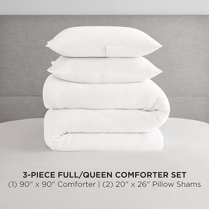 Juicy Couture Angel White Velour Full/Queen Comforter Set - 3 Piece Luxury Bedding Ensemble