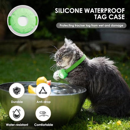 GPS Tracker for Cats (iOS Only), MINI GPS Cat Tracker, Pet Tracker, No Monthly Fee, Compatible with Apple Find My, Anti-Lost, Finder Tag for Vehicles, Pets, Kids, Items (Green)