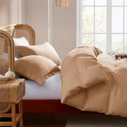 Nestl Mocha Brown Duvet Cover King Size - Soft Double Brushed King Duvet Cover Set, 3 Piece, with Button Closure, 1 Duvet Cover 104x90 inches and 2 Pillow Shams