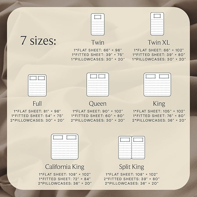 LuxClub 4 PC California King Sheet Set, Breathable Luxury Bed Sheets, Deep Pockets 18" Wrinkle Free Cooling Sheets Machine Washable Hotel Bedding Silky Soft - Dark Khaki Cal King