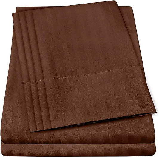 King Size Bed Sheets - 6 Piece 1500 Supreme Collection Fine Brushed Microfiber Deep Pocket King Sheet Set Bedding - 2 Extra Pillow Cases, Great Value, King, Dobby Coffee