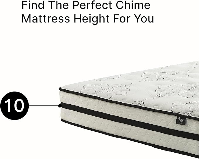 Signature Design by Ashley Twin Size Chime 10 Inch Medium Firm Hybrid Mattress with Cooling Gel Memory Foam for Pressure Relief, Fiberglass Free, Mattress In A Box