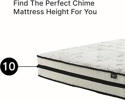 Signature Design by Ashley Twin Size Chime 10 Inch Medium Firm Hybrid Mattress with Cooling Gel Memory Foam for Pressure Relief, Fiberglass Free, Mattress In A Box