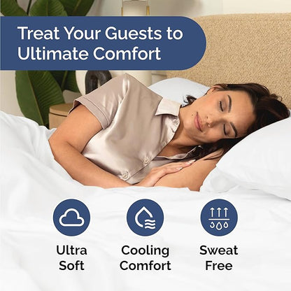 Bulk Case Pack of 12 Sheet Sets - (12) Complete Sheet Sets - Bulk Cal King Bedding - Wholesale Case Pack for Hotels, Spa & Airbnbs - Deep Pocket & Wrinkle Free - Cooling & Breathable - Cal King, White