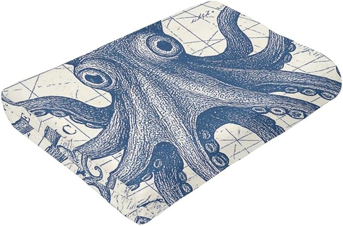 Nautical Octopus Blanket Super Soft Warm Fluffy Fleece Flannel Sea Animal Throw Blanket Cozy Fuzzy Plush Stuff Bedding Sealife Blankets Gifts for Women Kids Boys Girls Adults 50"X40"