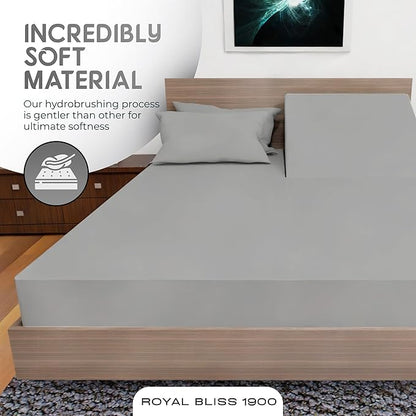 Split Top California King Sheet Set Ultra-Soft Egyptian Quality Bed Sheets Set - Double Brushed -Deep Pockets -Easy Fit - Fade Resistant - 4 Piece Set (Silver)
