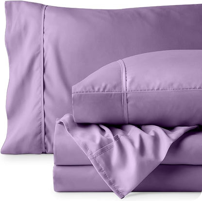 Bare Home Full Sheet Set - 1800 Ultra-Soft Microfiber Full Bed Sheets - Double Brushed - Deep Pockets - Easy Fit - 4 Piece Set - Bedding Sheets & Pillowcases (Full, Lavender)