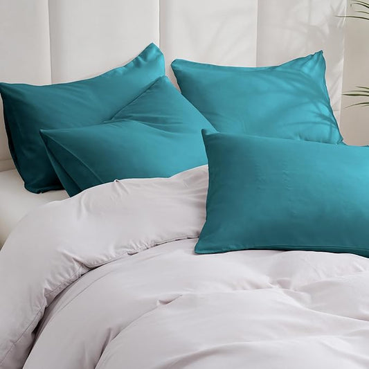 ZPECC Pillow Cases King Size Set of 12, 20x36 Envelope Closure Pillowcases, Soft Plain Brushed Microfiber Covers Hypoallergenic Breathable, Teal