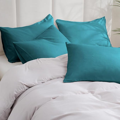 ZPECC Pillow Cases Standard Size Set of 12, 20x26 Envelope Closure Pillowcases, Soft Plain Brushed Microfiber Covers Hypoallergenic Breathable, Teal