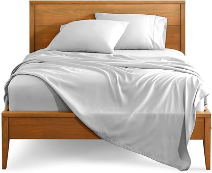 Bare Home Split Head Flex King Sheet Set - 1800 Ultra-Soft Microfiber Bed Sheets - Double Brushed - Deep Pockets - Easy Fit - 4 Piece Set - Bedding Sheets & Pillowcases (Cloud Grey)