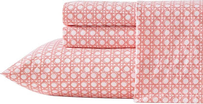 Tommy Bahama - King Bed Sheets, Crisp & Cool Cotton Percale Bedding with Matching Pillowcases, Lightweight Bed Set, Oeko-Tex Certified (Bahama Isle Orange)