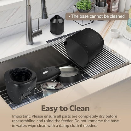 Automatic Cat Feeder, 5G WiFi Auto Cat Food Dispenser with Desiccant Bag, 5L Timed Pet Feeder with Free APP Service, Adjustable Portions Down to 1/12 Cup, Up to 10 Meals Per Day, Dual Power Supply