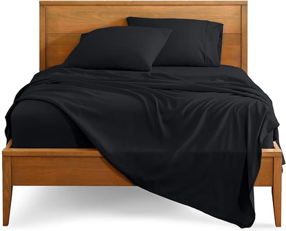 Bare Home Split California King Sheet Set - 1800 Ultra-Soft Microfiber Bed Sheets - Double Brushed - Deep Pockets - Easy Fit - 5 Piece Set - Bed Sheets (Split Cal King, Black)