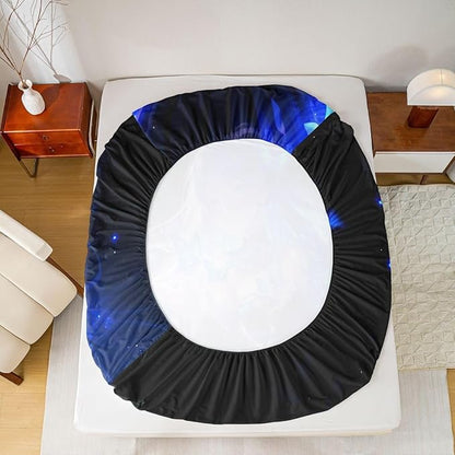 Erosebridal 3D Japanese Girl Fitted Sheet for Boys Girls Kids Blue Butterfly Decorations Twin Bed Sheets,Cartoon Sheets Anime Gifts for Her Bedding Sets, No Top Sheet