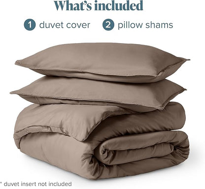 Bare Home Bedding Duvet Cover Queen Size - Premium 1800 Super Soft Collection - Lightweight, Cooling Duvet Cover - Soft Breathable Bedding (Queen, Taupe)