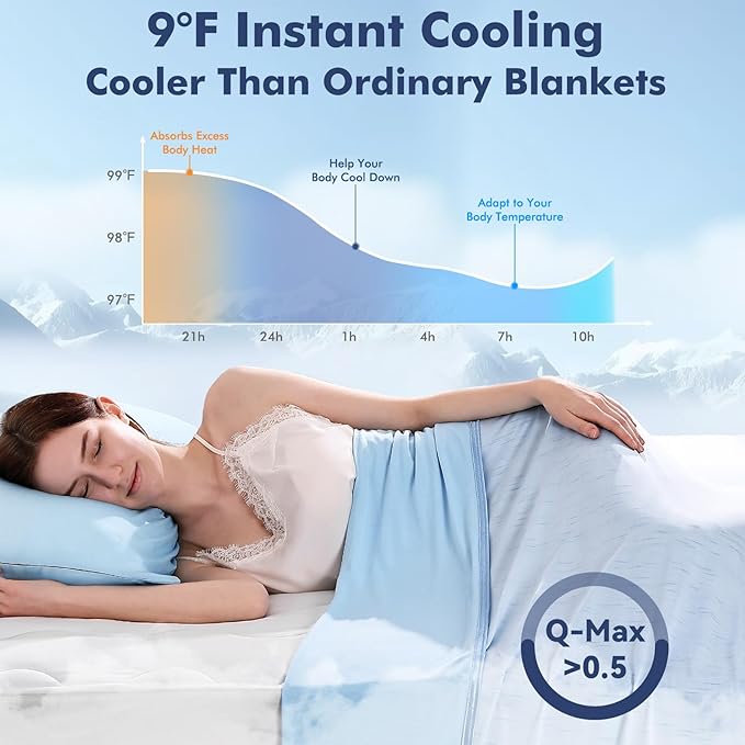 Elegear Cooling Blanket for Hot Sleepers, Double-Sided Arc-Chill® 3.0 Cooling Tech, Q-Max >0.5 Cool to Touch Cooling Blankets, Soft Breathable Summer Blanket for Night Sweats & Hot Flashes, King